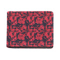 Red And Black Digital Camo Pattern Print Bifold Wallet