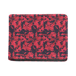 Red And Black Digital Camo Pattern Print Bifold Wallet