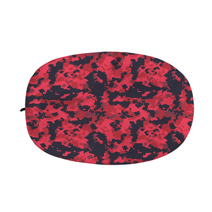 Red And Black Digital Camo Pattern Print Car Side Mirror Covers