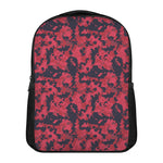 Red And Black Digital Camo Pattern Print Casual Backpack