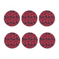 Red And Black Digital Camo Pattern Print Coaster Set