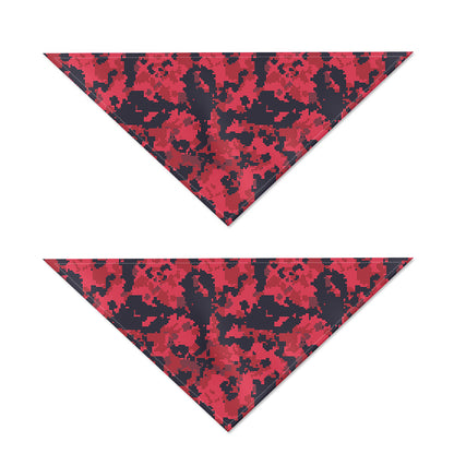 Red And Black Digital Camo Pattern Print Dog Bandana