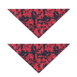 Red And Black Digital Camo Pattern Print Dog Bandana