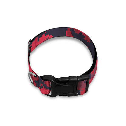 Red And Black Digital Camo Pattern Print Dog Collar