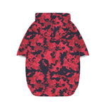 Red And Black Digital Camo Pattern Print Dog Zip Up Hoodie
