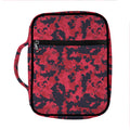 Red And Black Digital Camo Pattern Print Front Pocket Bible Bag