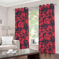 Red And Black Digital Camo Pattern Print Grommet Curtains