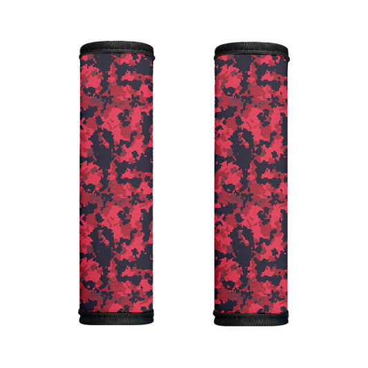 Red And Black Digital Camo Pattern Print Handle Covers