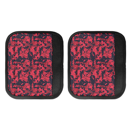 Red And Black Digital Camo Pattern Print Handle Covers