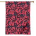 Red And Black Digital Camo Pattern Print House Flag