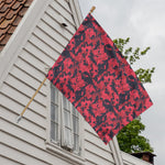 Red And Black Digital Camo Pattern Print House Flag