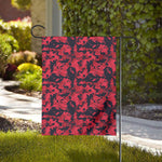Red And Black Digital Camo Pattern Print House Flag