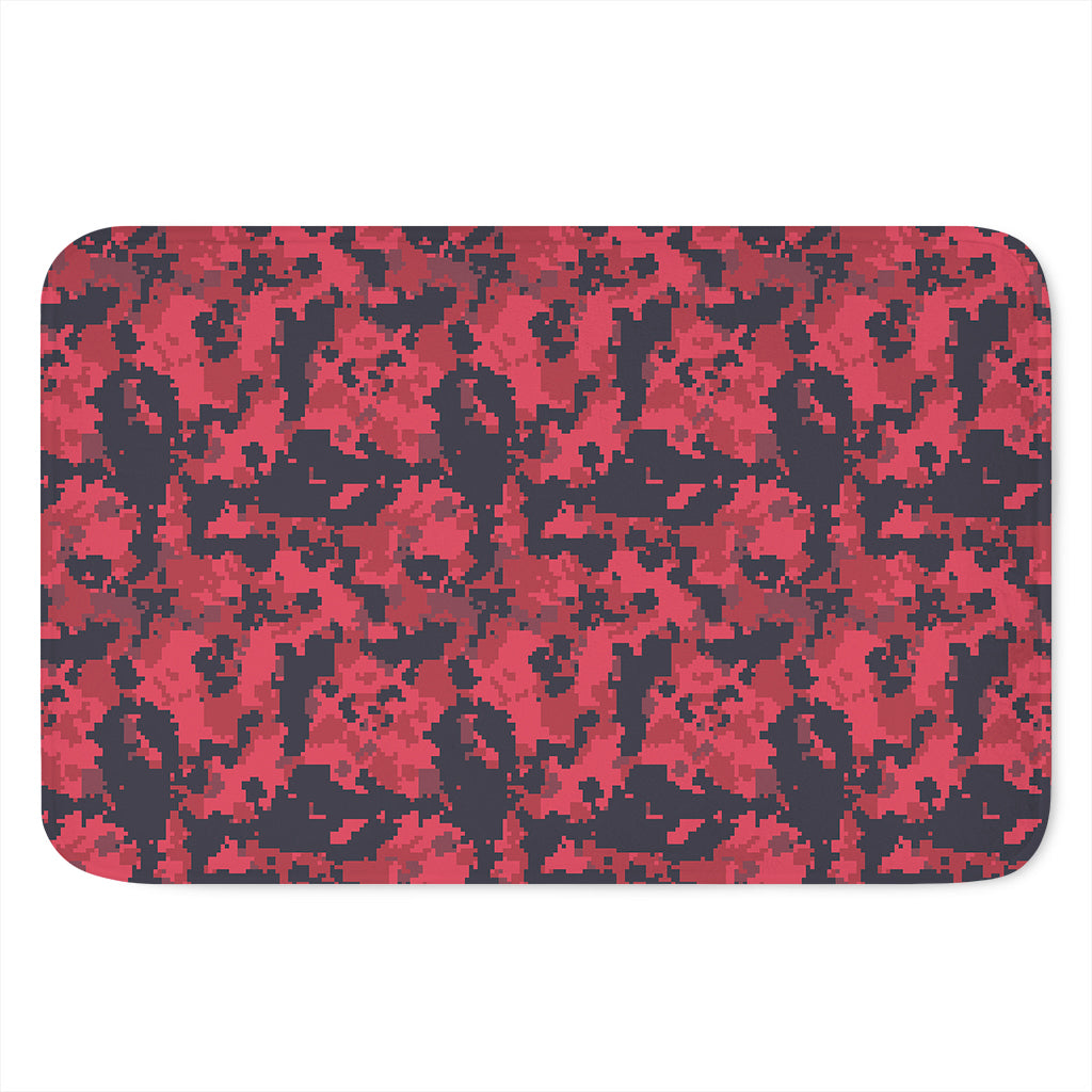 Red And Black Digital Camo Pattern Print Indoor Door Mat