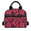 Red And Black Digital Camo Pattern Print Insulated Lunch Bag