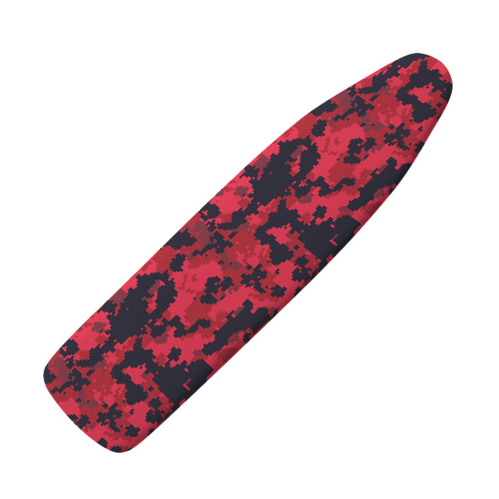 Red And Black Digital Camo Pattern Print Ironing Board Cover