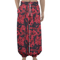 Red And Black Digital Camo Pattern Print Lantern Pants