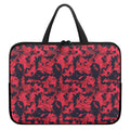 Red And Black Digital Camo Pattern Print Laptop Sleeve With Handle