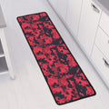 Red And Black Digital Camo Pattern Print Long Kitchen Mat