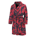 Red And Black Digital Camo Pattern Print Men's Bathrobe