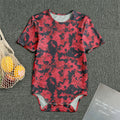 Red And Black Digital Camo Pattern Print Men's Bodysuit