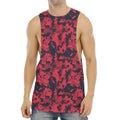 Red And Black Digital Camo Pattern Print Men's Muscle Tank Top
