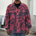 Red And Black Digital Camo Pattern Print Men's Shirt Jacket