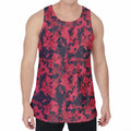 Red And Black Digital Camo Pattern Print Men's Velvet Tank Top