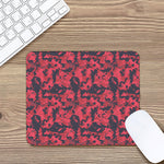 Red And Black Digital Camo Pattern Print Mouse Pad