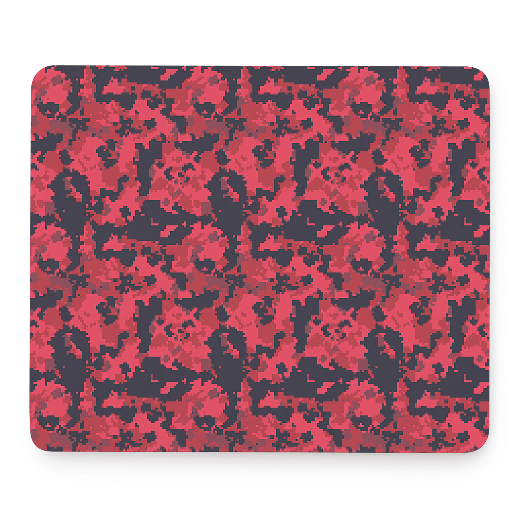 Red And Black Digital Camo Pattern Print Mouse Pad