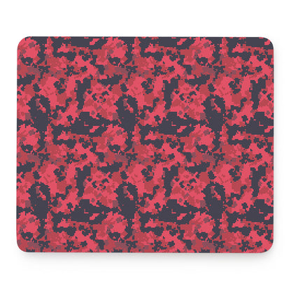 Red And Black Digital Camo Pattern Print Mouse Pad