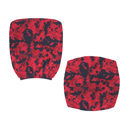 Red And Black Digital Camo Pattern Print Office Chair Cover