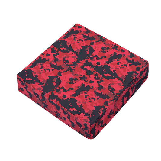 Red And Black Digital Camo Pattern Print Outdoor Seat Cushion Cover