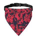 Red And Black Digital Camo Pattern Print Over The Collar Dog Bandana