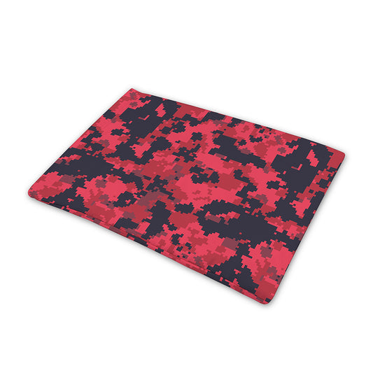 Red And Black Digital Camo Pattern Print Pet Cooling Mat Cover