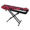 Red And Black Digital Camo Pattern Print Piano Keyboard Cover