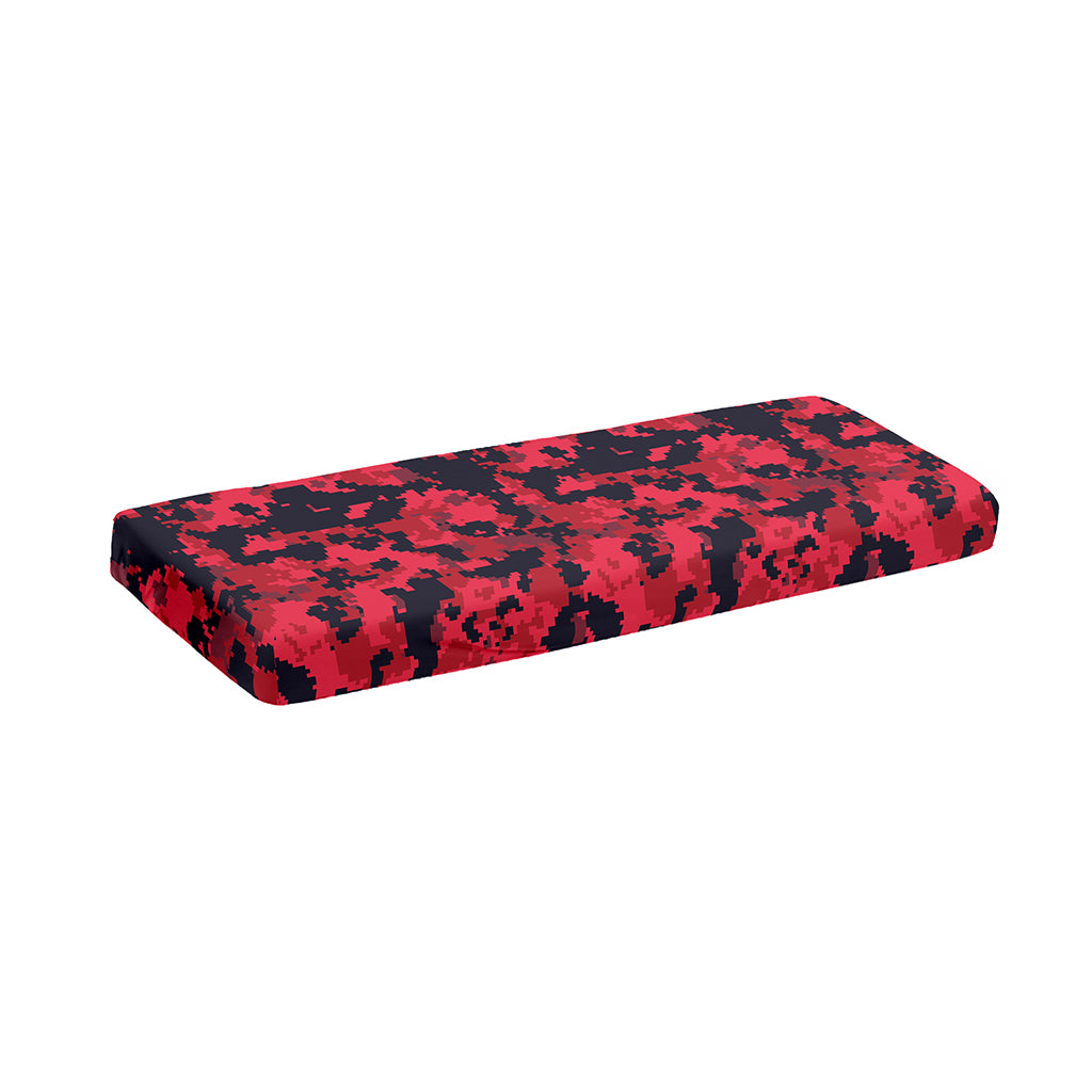 Red And Black Digital Camo Pattern Print Piano Keyboard Cover