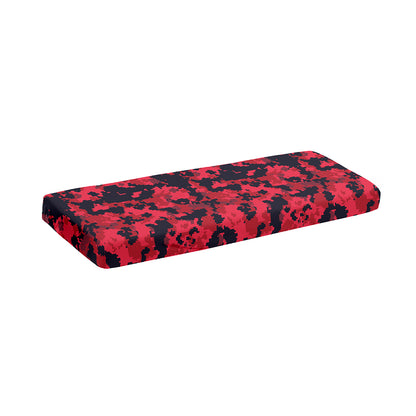 Red And Black Digital Camo Pattern Print Piano Keyboard Cover