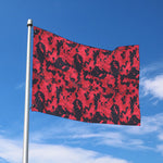 Red And Black Digital Camo Pattern Print Polyester Flag