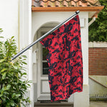 Red And Black Digital Camo Pattern Print Polyester Flag