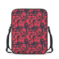 Red And Black Digital Camo Pattern Print Rectangular Crossbody Bag