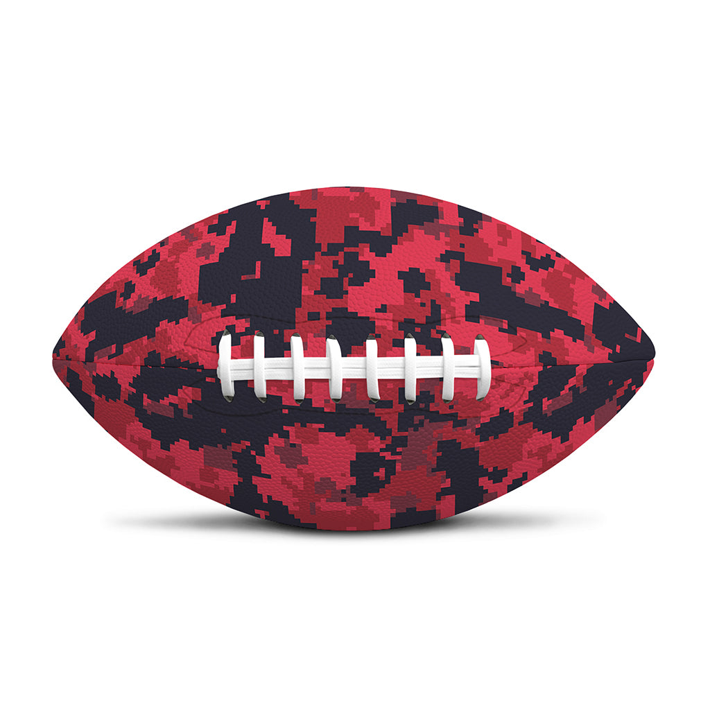 Red And Black Digital Camo Pattern Print Rugby Ball