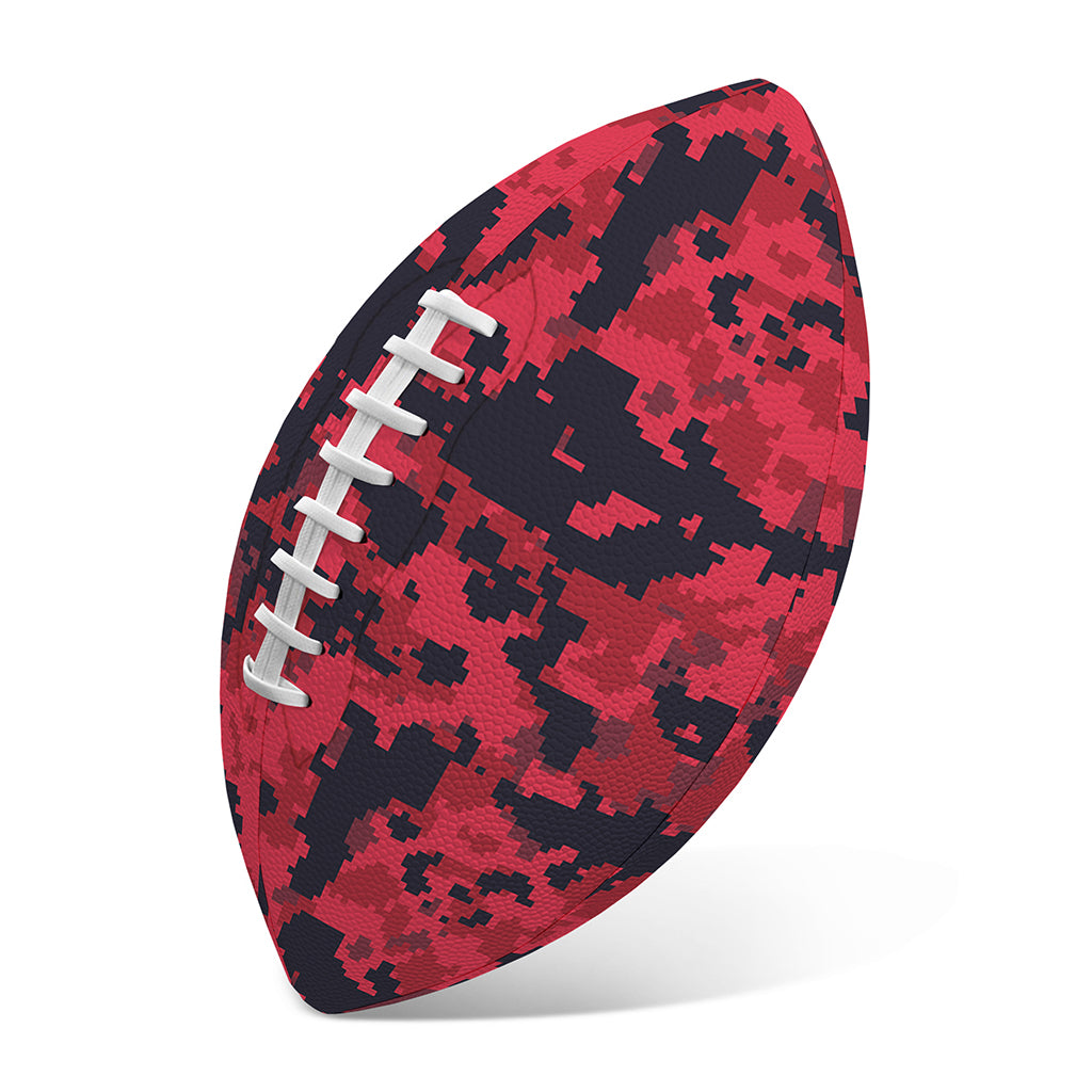 Red And Black Digital Camo Pattern Print Rugby Ball
