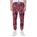 Red And Black Digital Camo Pattern Print Joggers