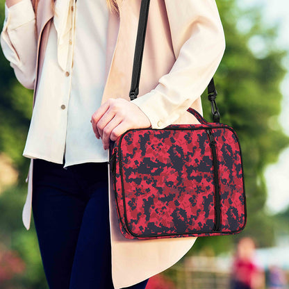 Red And Black Digital Camo Pattern Print Shoulder Strap Bible Bag