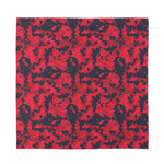 Red And Black Digital Camo Pattern Print Silk Bandana