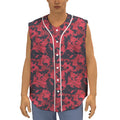 Red And Black Digital Camo Pattern Print Sleeveless Baseball Jersey
