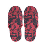 Red And Black Digital Camo Pattern Print Slippers