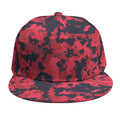 Red And Black Digital Camo Pattern Print Snapback Cap