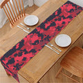Red And Black Digital Camo Pattern Print Table Runner