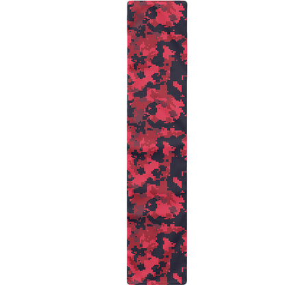 Red And Black Digital Camo Pattern Print Table Runner